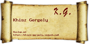 Khisz Gergely névjegykártya